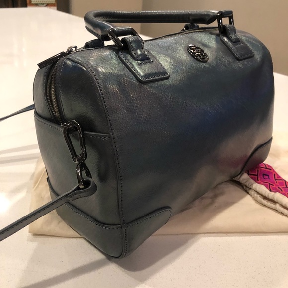 Tory Burch Robinson Hologram Middy Satchel - Picture 3 of 8